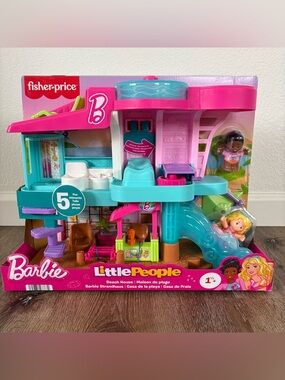 Fisher-Price Barbie Little People Beach House Playset - Pink & Teal